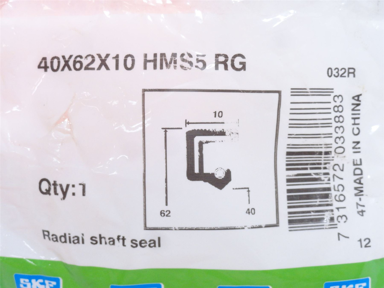 CR 40X62X10HMS5RG; Oil Seal - Solid; 40mmID x 62mmOD x 10mm W