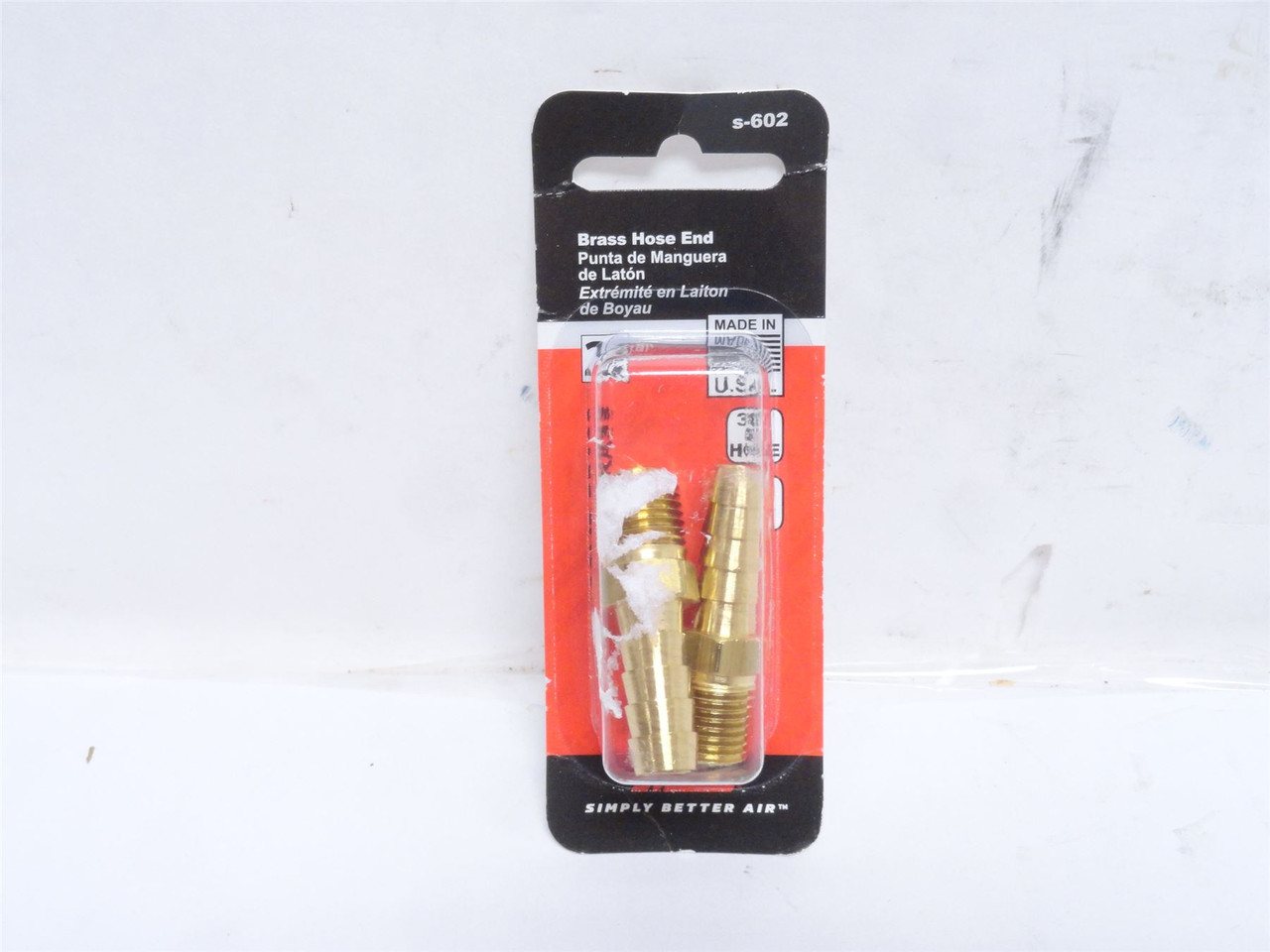 Milton S-602; Lot-2; Male Barb Hose End; 3/8NPT x 3/8" Tube