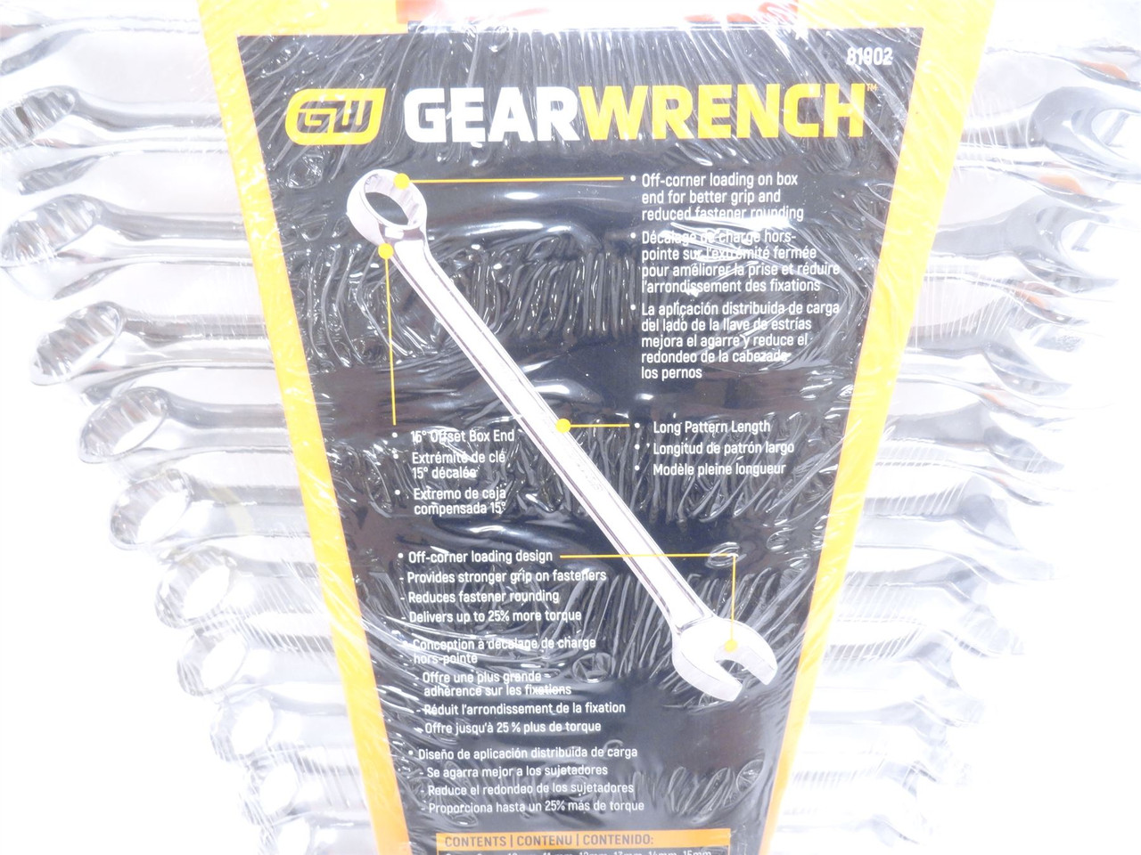 Apex Tools 81902; Metric Combination Wrench Set; Long Pattern