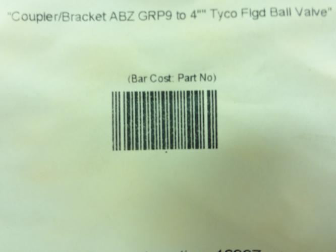 Tyco Valve ABZ GRP9; Valve Coupler/Bracket Assembly