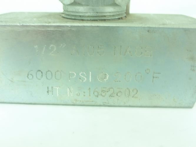 C&C Industries  1652302; Needle Valve 1/2"NPT 6000PSI @ 200�F
