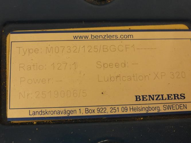 Benzlers M0732/125/BGCF1; Reducer Gearbox; 127:1 Ratio