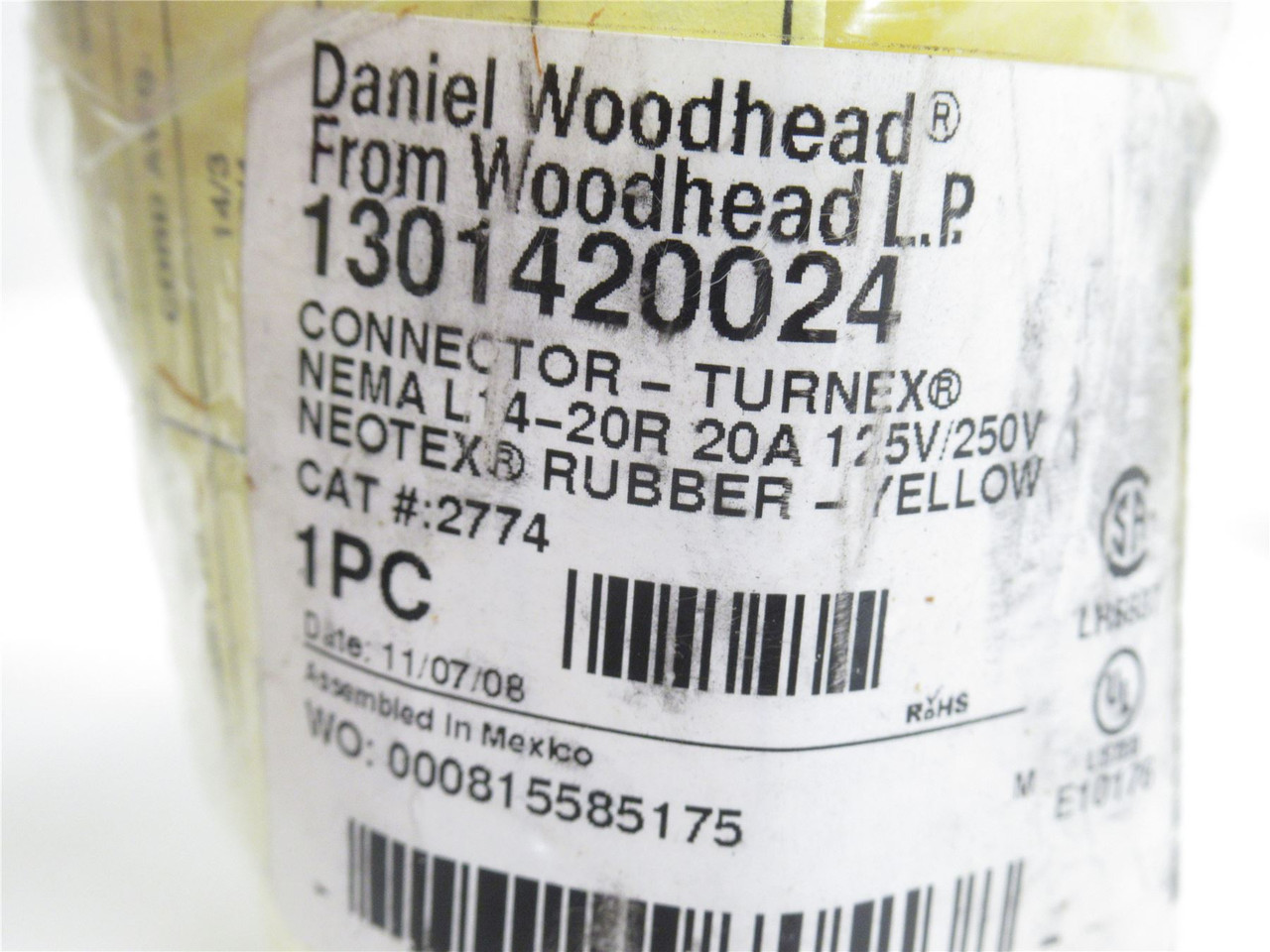 Woodhead 1301420024; Female Receptacle 2774; 20A; 125/250VAC