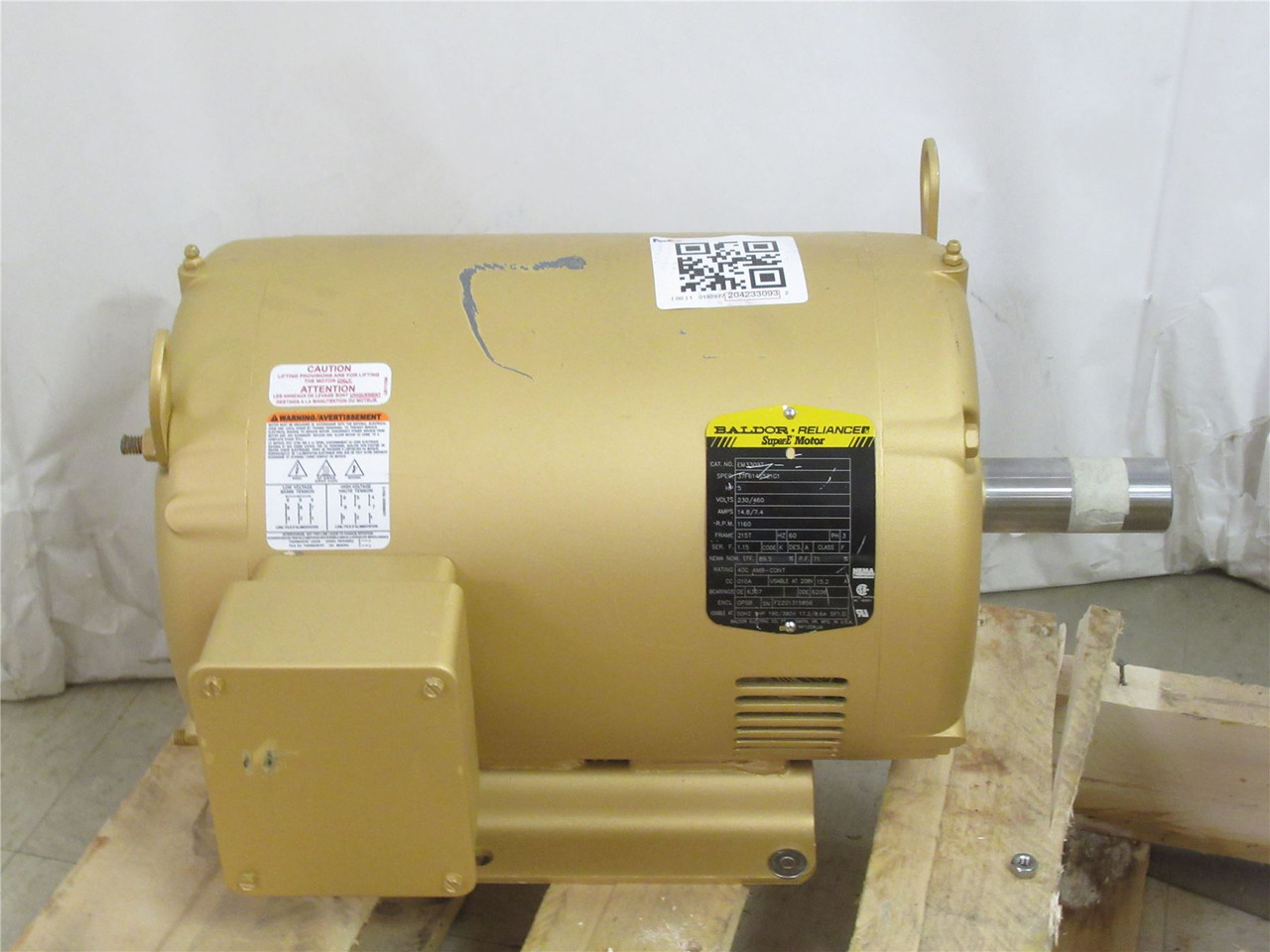 Baldor EM3309T; AC Motor; 5HP; 230/460V; 1160RPM; 3Ph
