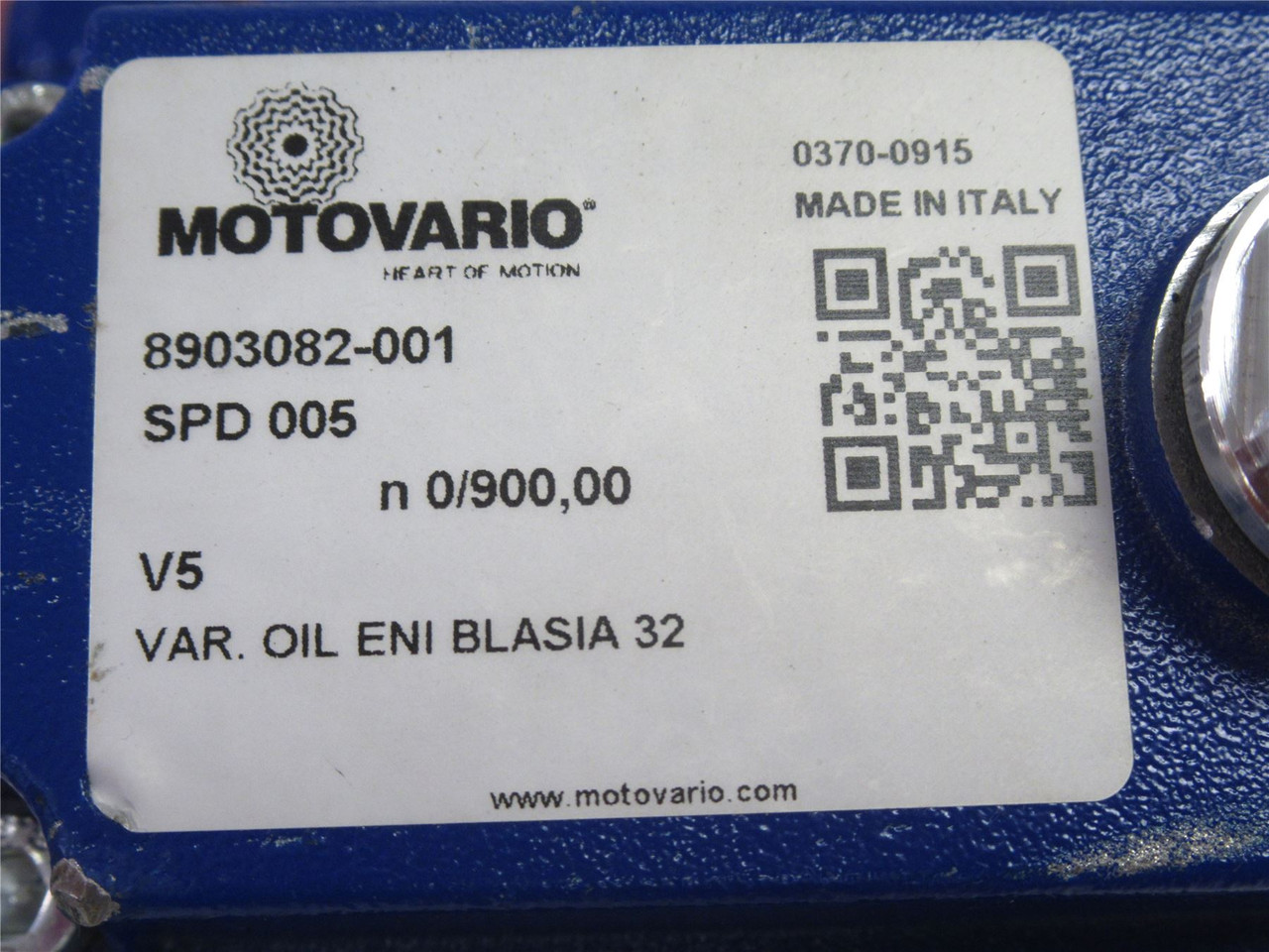 Motovario 8903082-001; Motovariator; variable speed gearbox