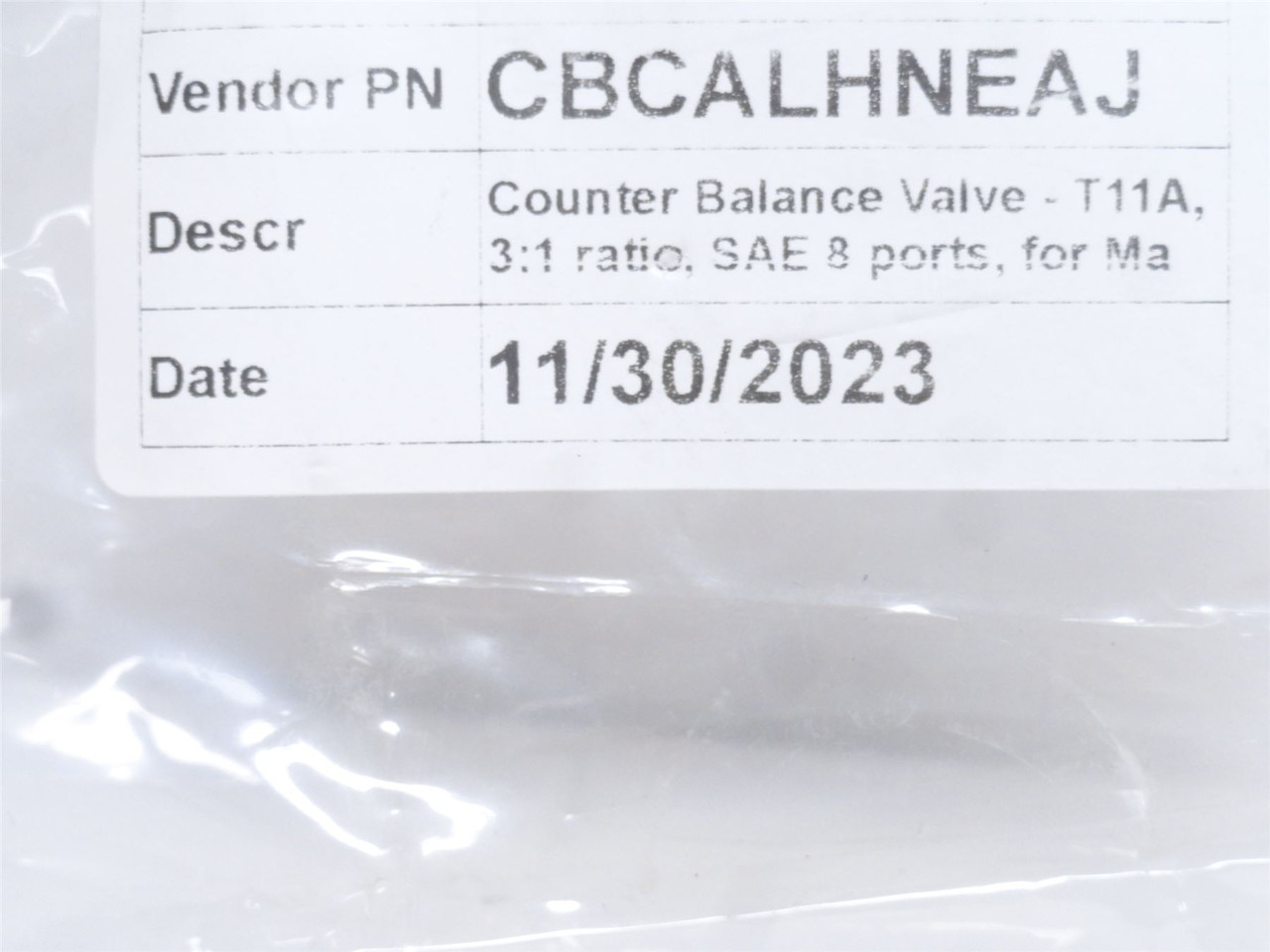 Valvole CBCALHNEAJ; Counterbalance Valve; 1/2NPT; 3:1 Ratio