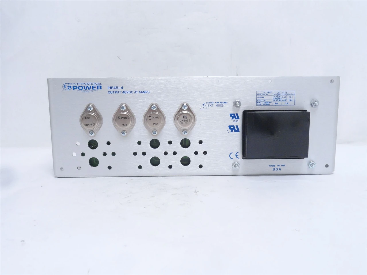 IP IHE48-4; Linear Power Supply 100-240VAC Input; 48VDC Out