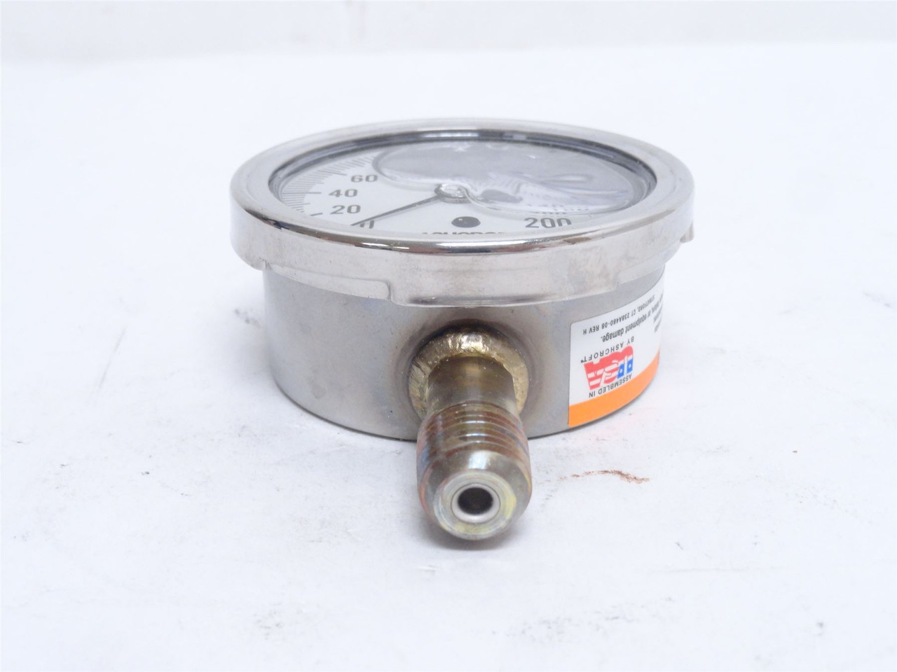 Ashcroft 251009AWL02L200#; Liquid Filled Pressure Gauge; SS