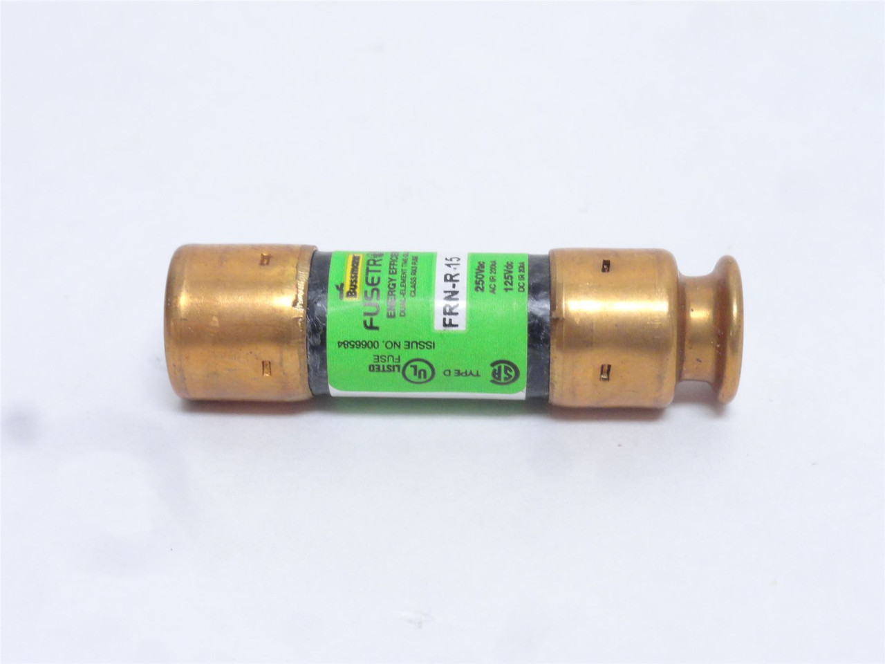 Bussmann FRN-R-15; Time Delay Fuse; 15A; 250VAC/125VDC
