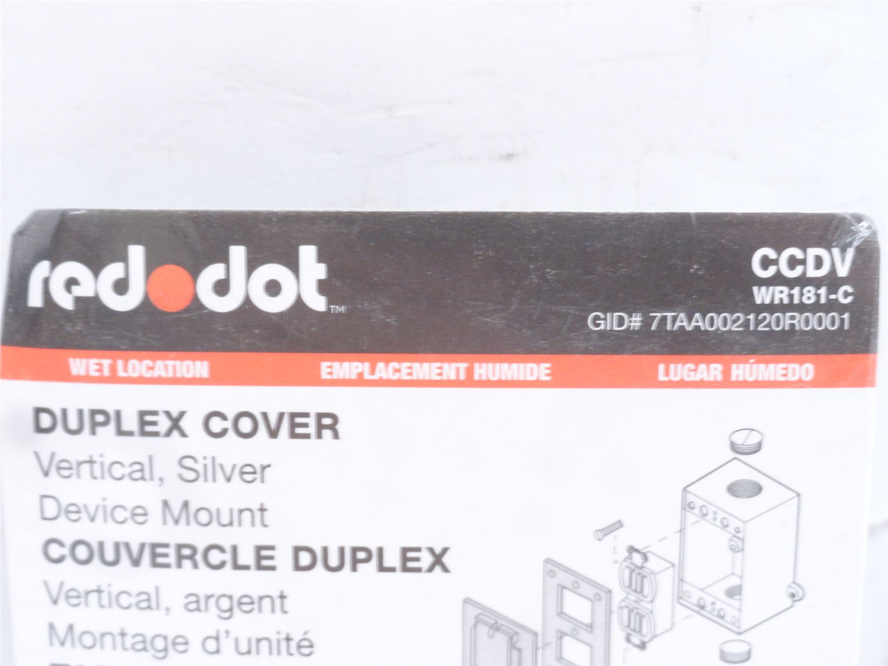 Red Dot WR181-C; Duplex Receptacle Cover; CCDV