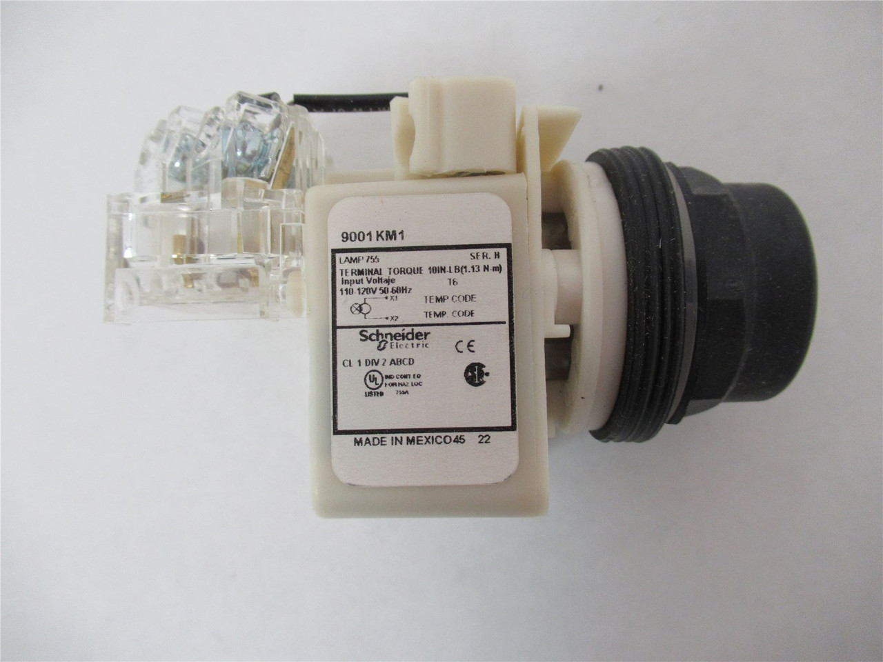 Schneider 9001SKT1; Pilot Light Push To Test 110V to 120V AC