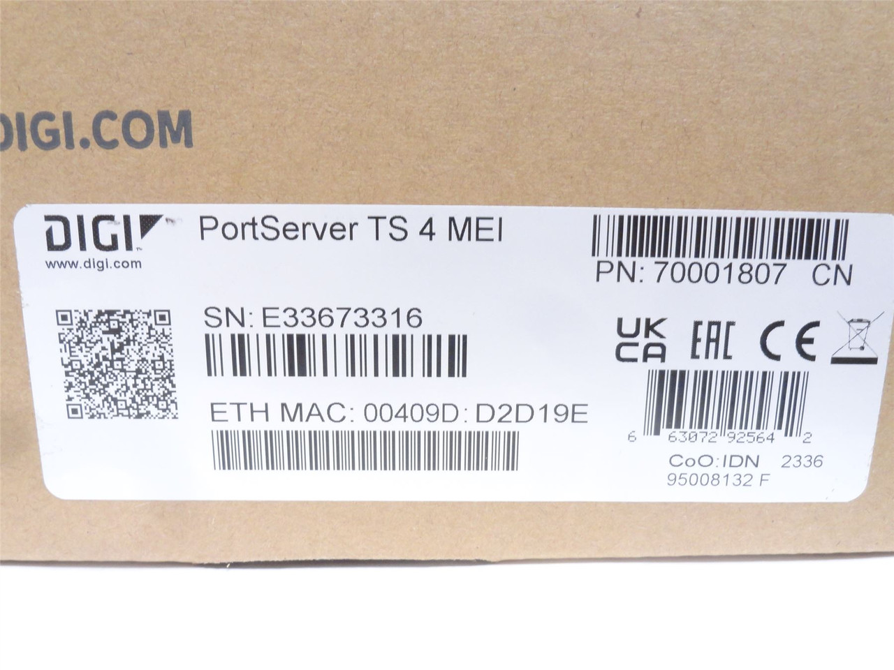 Digi 70001807; Ethernet to Serial Adapter Card RS-232/422/485