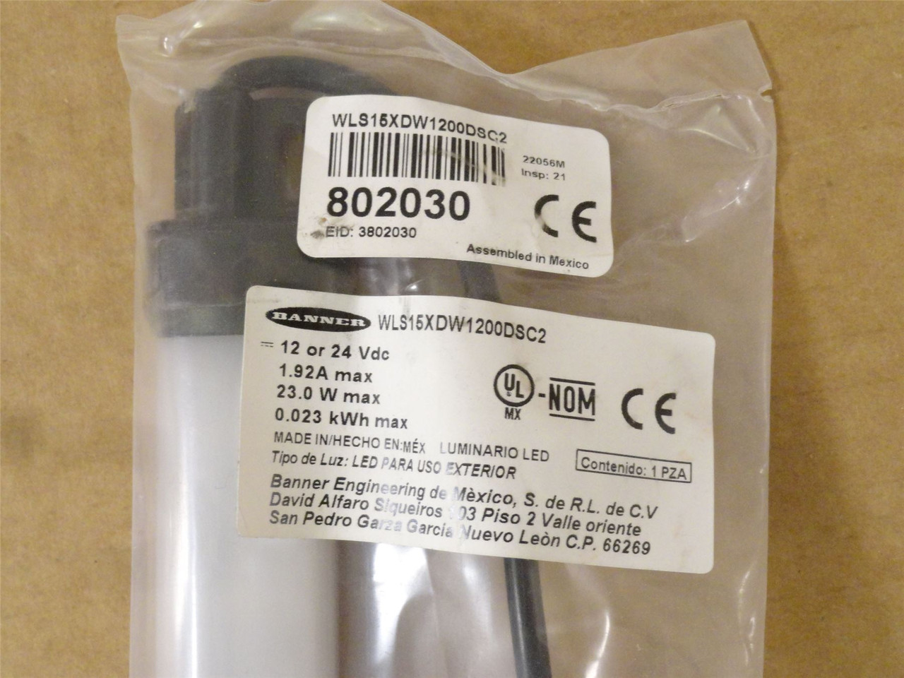 Banner WLS16XDW1200DSC2; Work Light Strip; 12/24VDC; 1200mm L