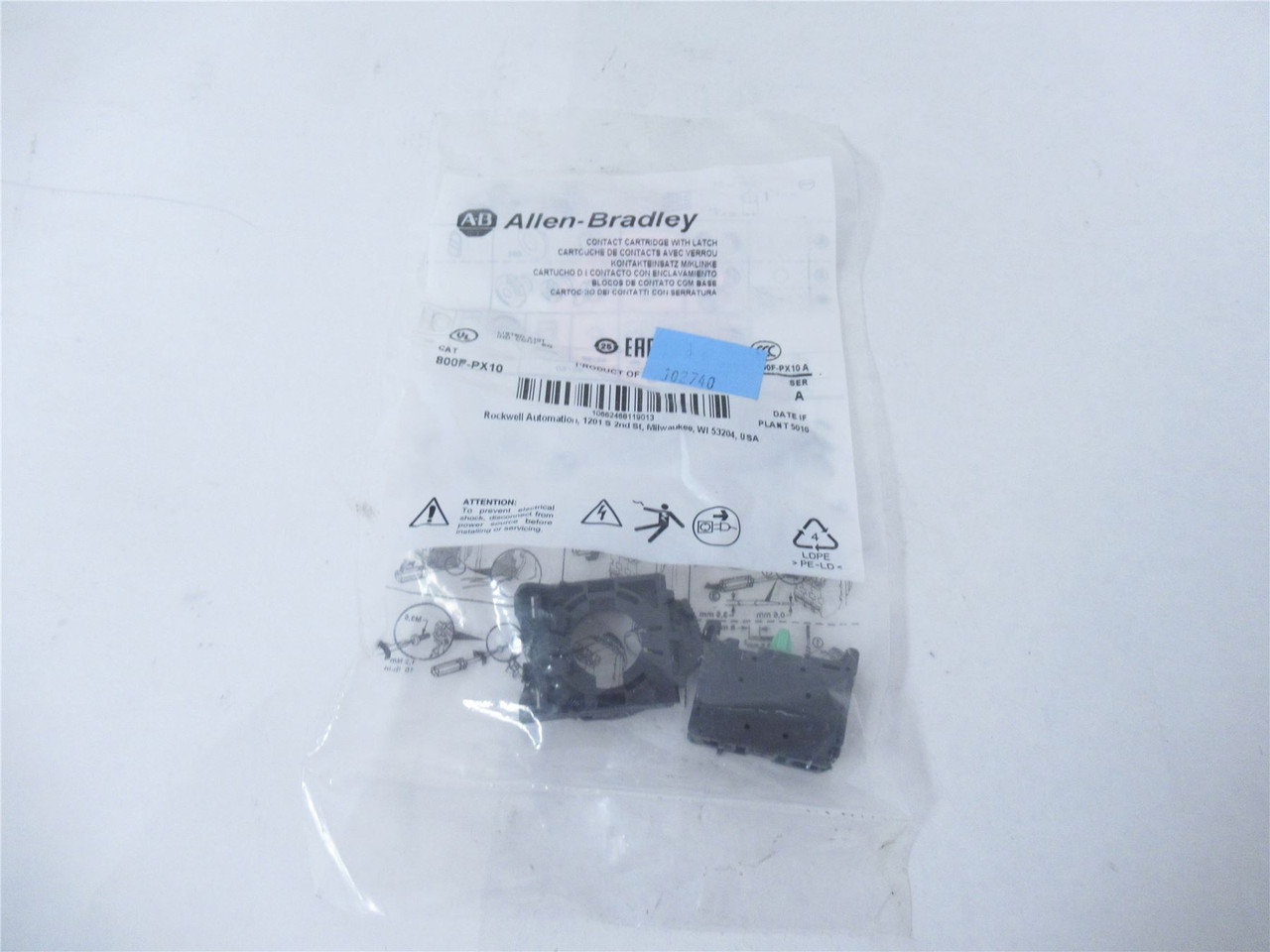 Allen-Bradley 800F-PX10; Contact Block 1-NO 0-NC