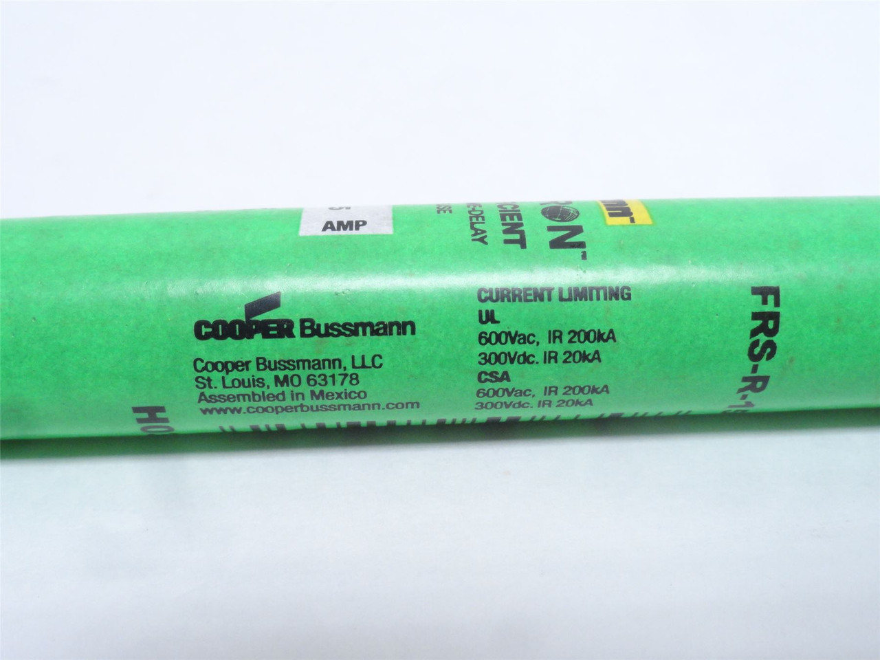 Bussmann FRS-R-15; Time Delay Fuse; 15A; 600VAC/300VDC
