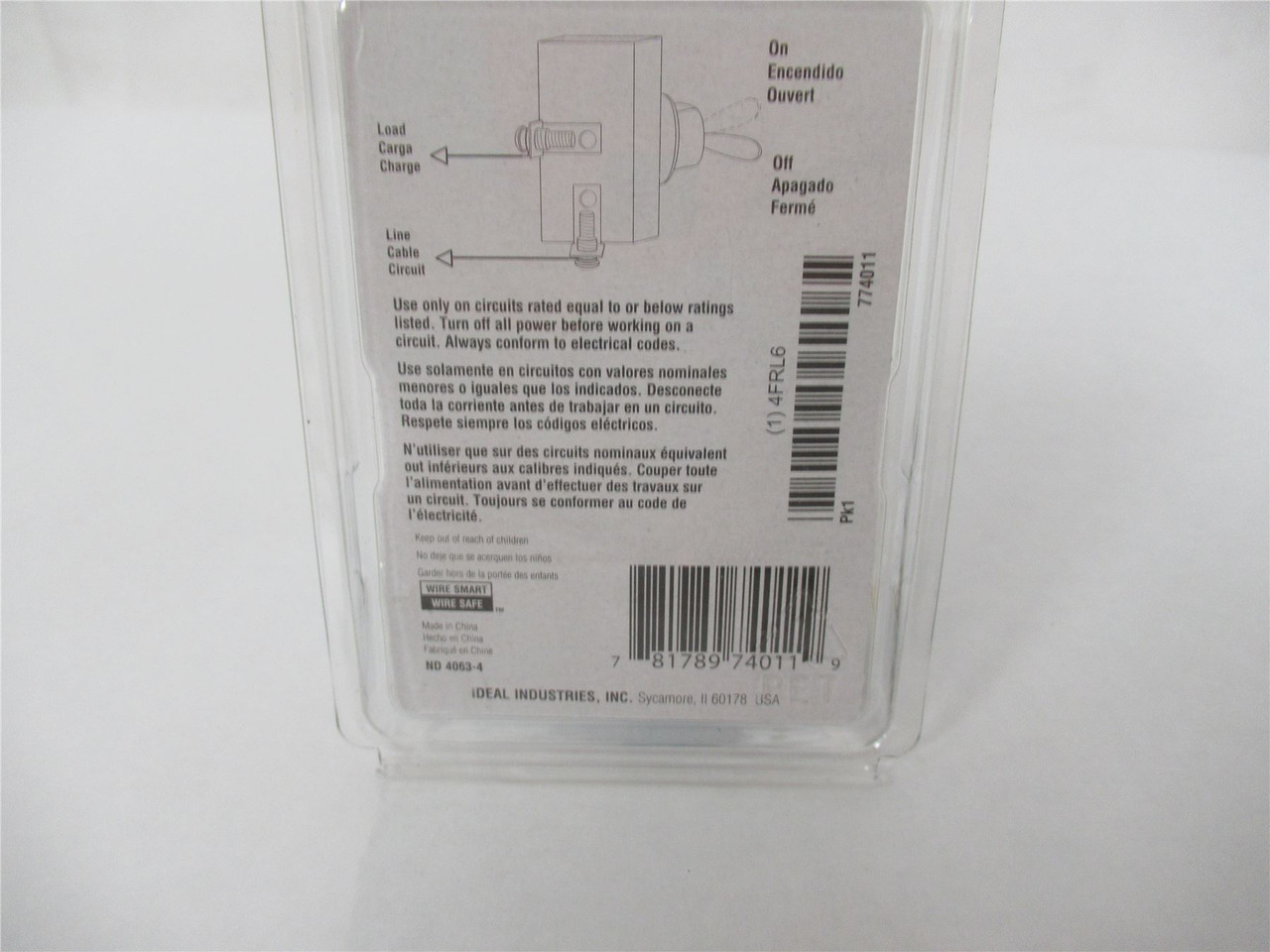 Ideal 774011; Toggle Switch 125-250VAC 3/4HP