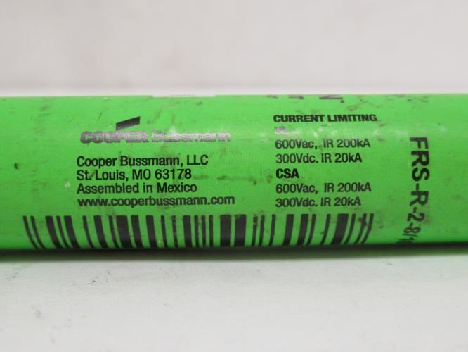 Bussmann FRS-R-2-8/10; Time Delay Fuse; Dual Element; 2.8A; 600V