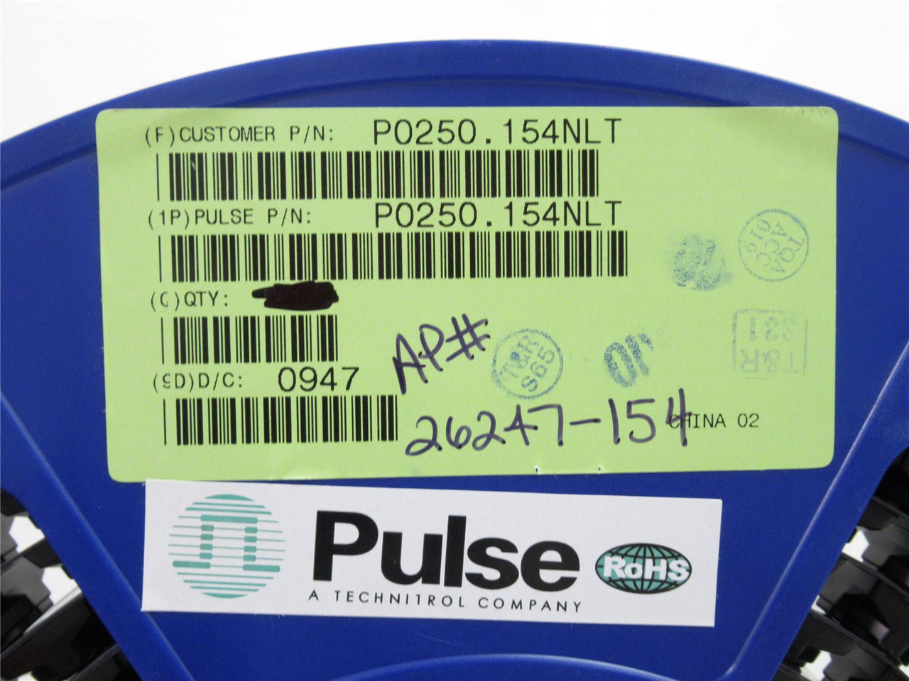 Pulse P0250.154NLT; Lot-240 Fixed Inductor; 150uH 15%