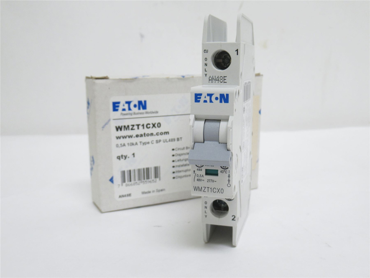 Eaton WMZT1CX0; Mini-Circuit Breaker; 1/2A; 277VAC; 1 Pole