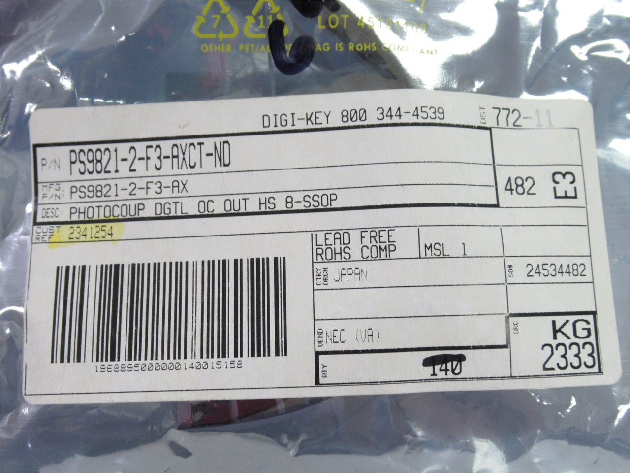 Renesas PS9821-2-F3-AX; Lot-13 Octocoupler Logic-Out