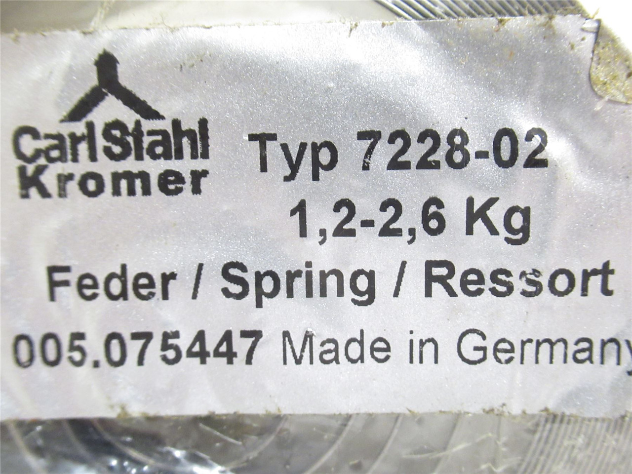 Carl Stahl Kromer 7228-02; Zero Gravity Tool Balancer Spring