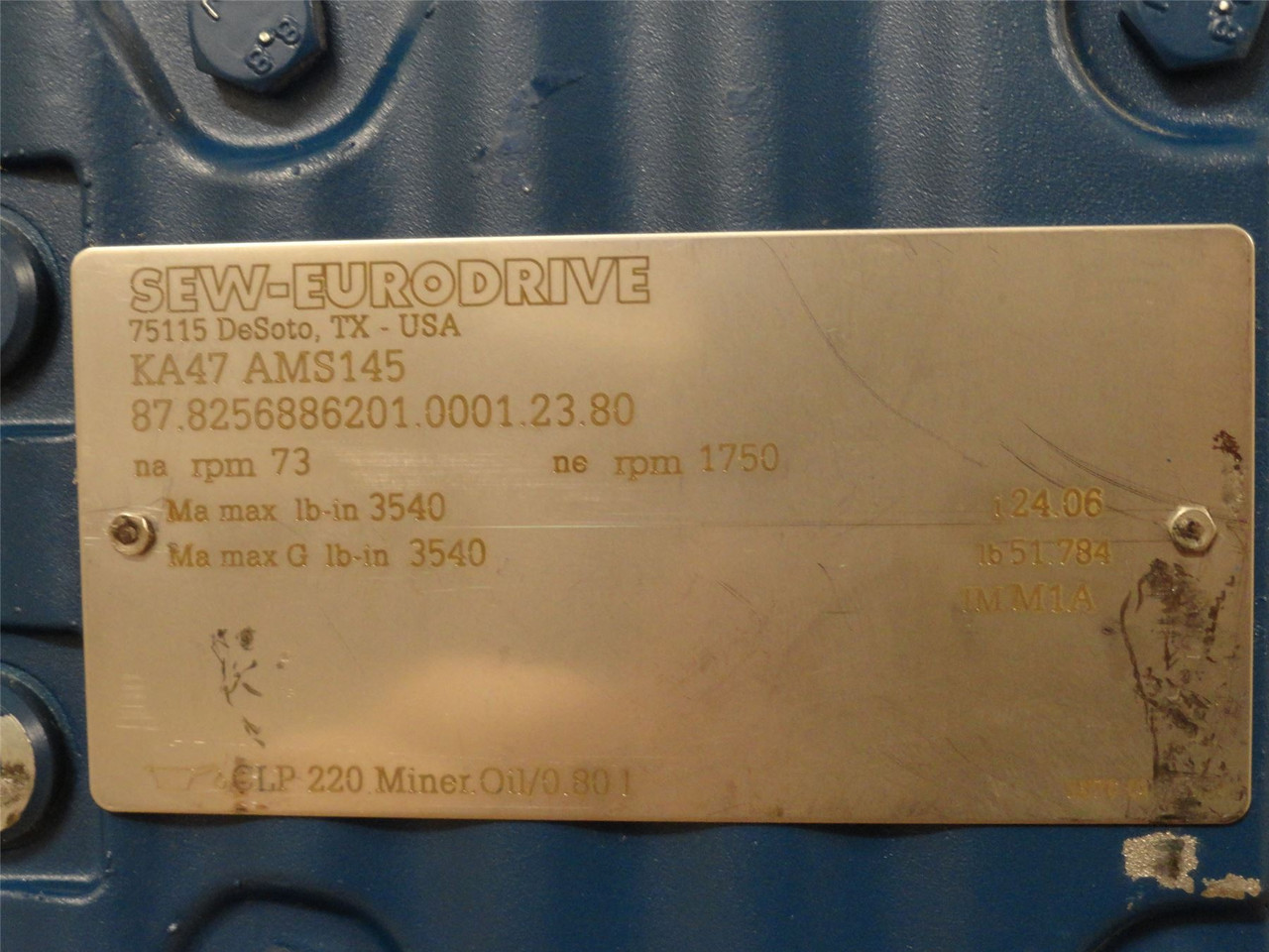 SEW KA47AMS145; Gearbox; 24:1 Ratio; W/Bracket