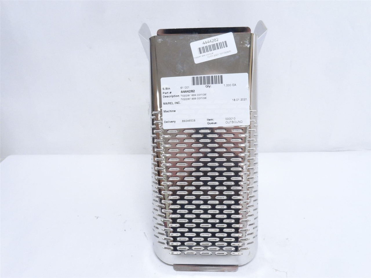 Marel 4444282; Conical Weighing Hopper Assy; SS; 3.5 Litre