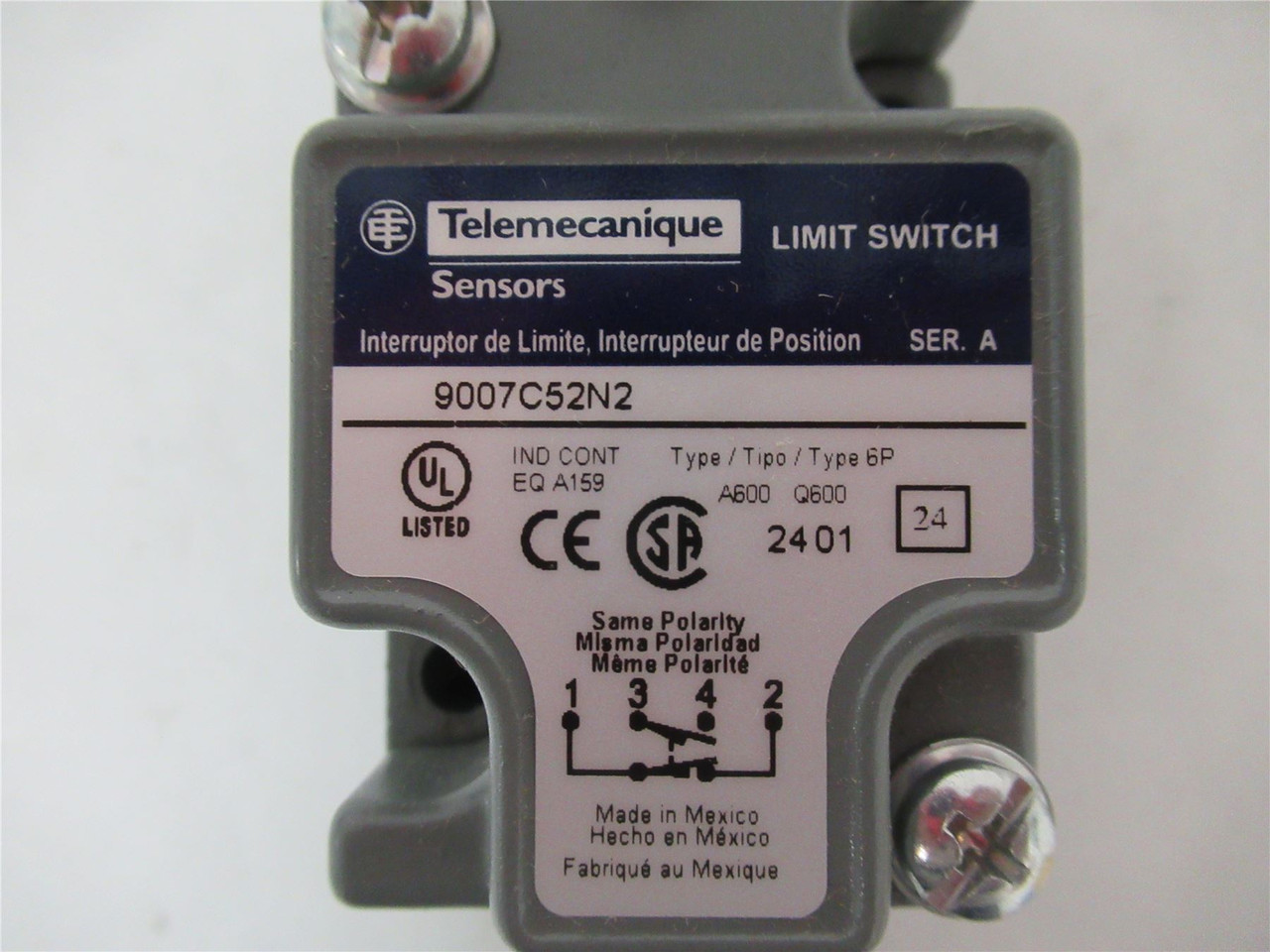 Telemecanique 9007C52N2; Limit Switch 10A NO/NC 600V