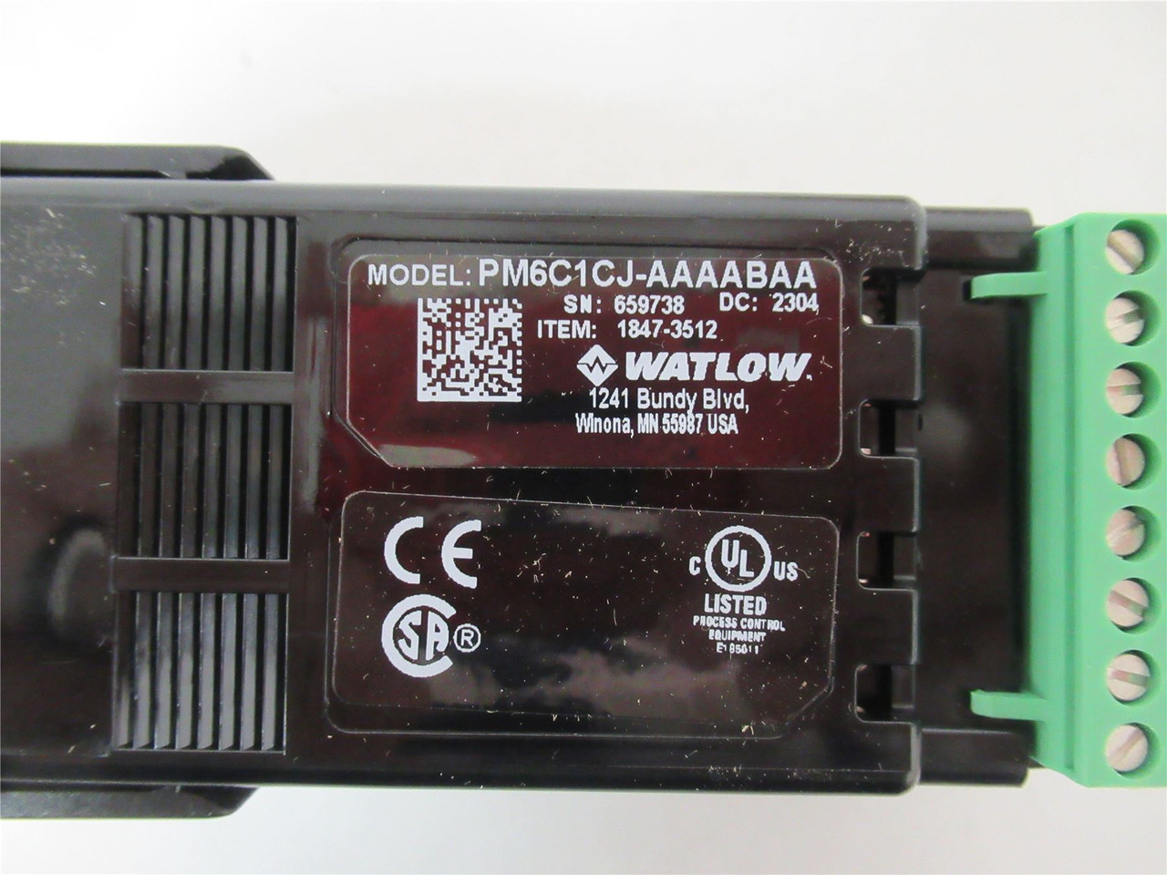 Watlow PM6C1CJ-AAAABAA; Temp Process Controller 100-240V