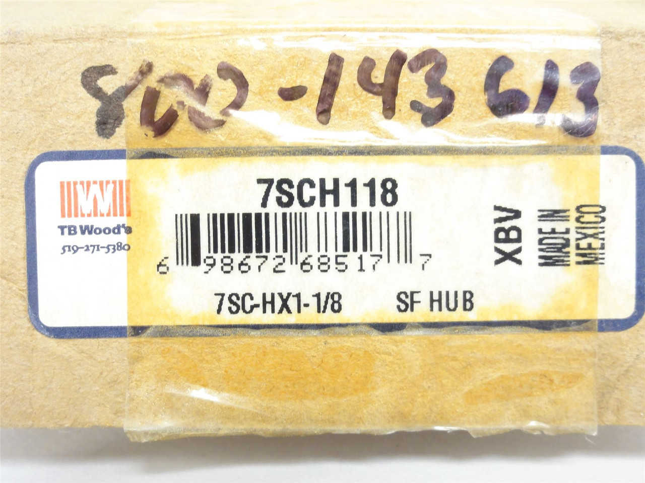 TB Woods 7SCH118; Sleeve Coupling Hub Spacer 1-1/8"ID Size: 7