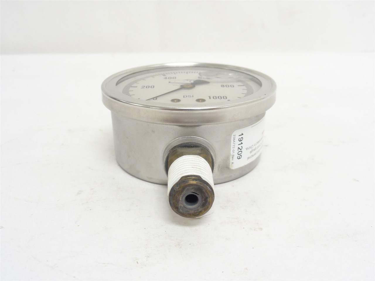 Dixon GLS435; Liquid Filled Pressure Gauge; SS Case; 0-1000PSI