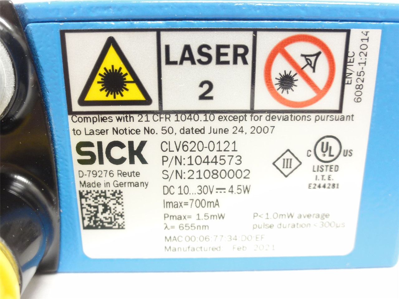 SICK CLV620-0121; Fixed Mount Bar Code Scanner 1044573;10-30V