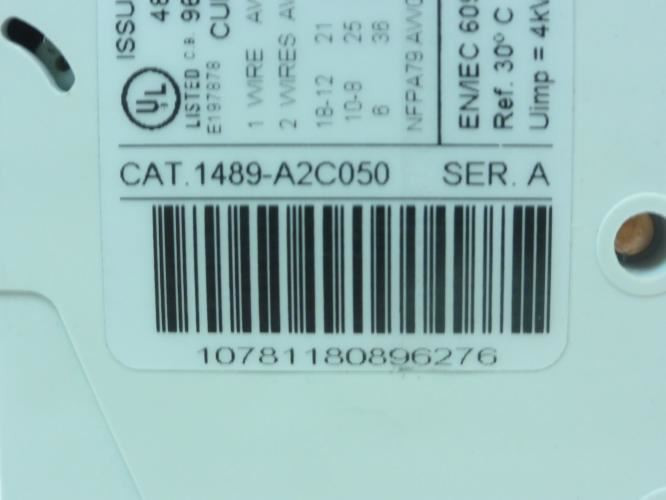 Allen-Bradley 1489-A2C050; Mini Circuit Breaker 5A; 277/480VAC