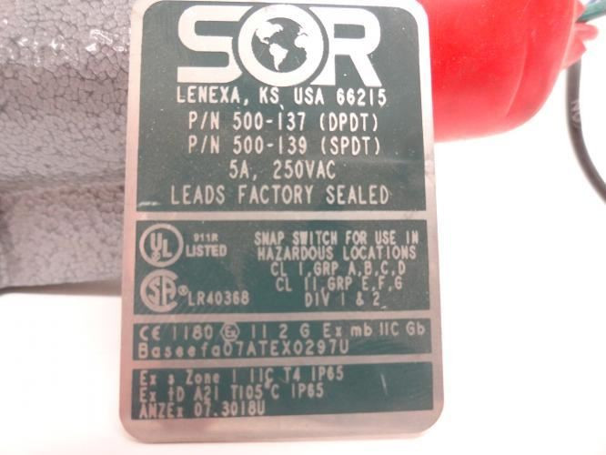 SOR 201AG-EF115-U9-071; SOR Temperature Snap Switch