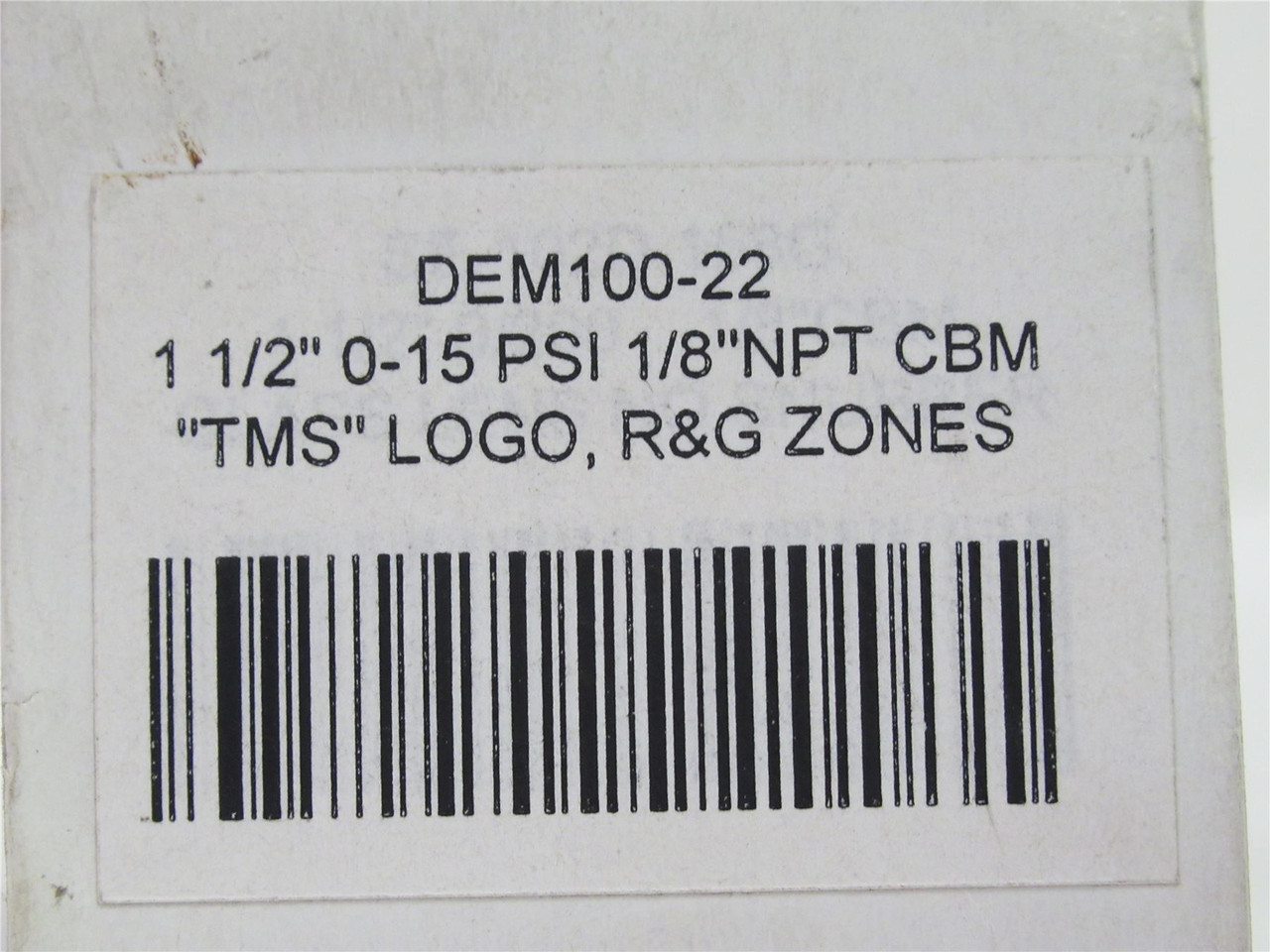 TMS DEM100-22; Pressure Gauge; 0-15PSI; 1/8"NPT; 1-1/2"Dial