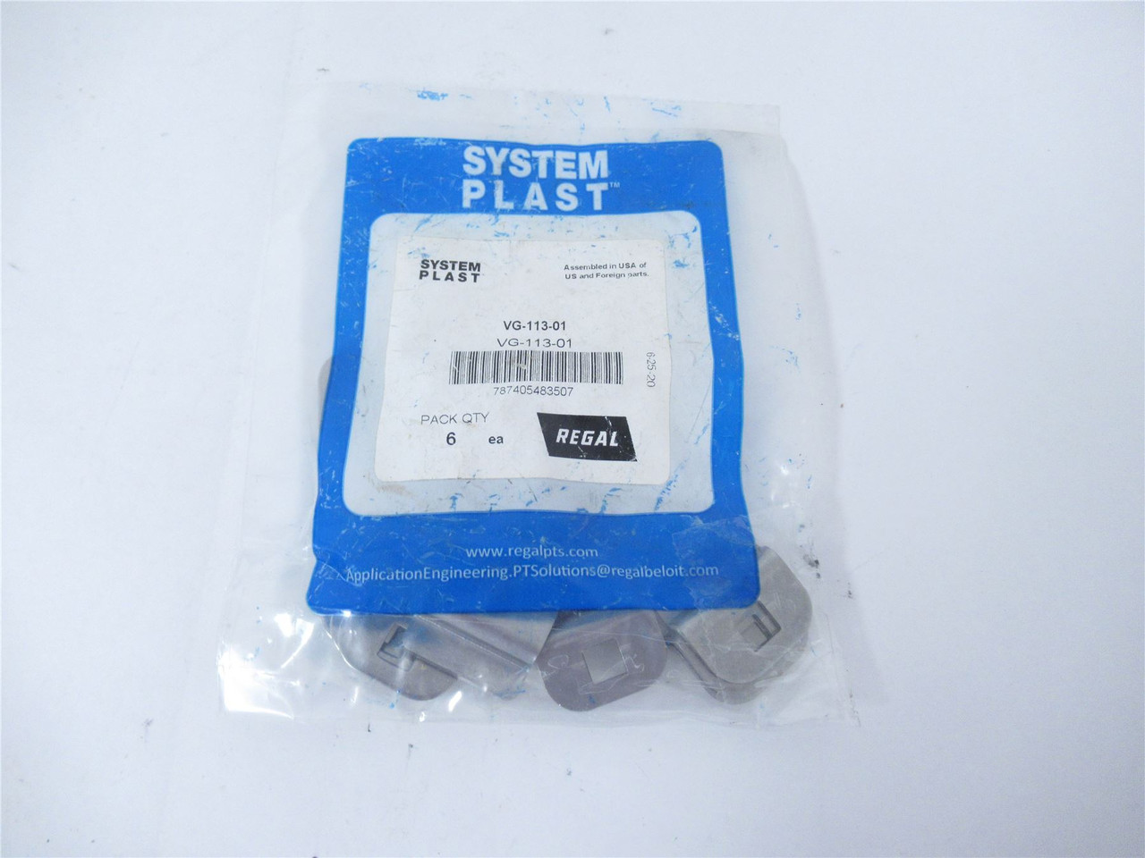 System Plast VG-113-01; Bag-6 Compression Clip 1.25" L