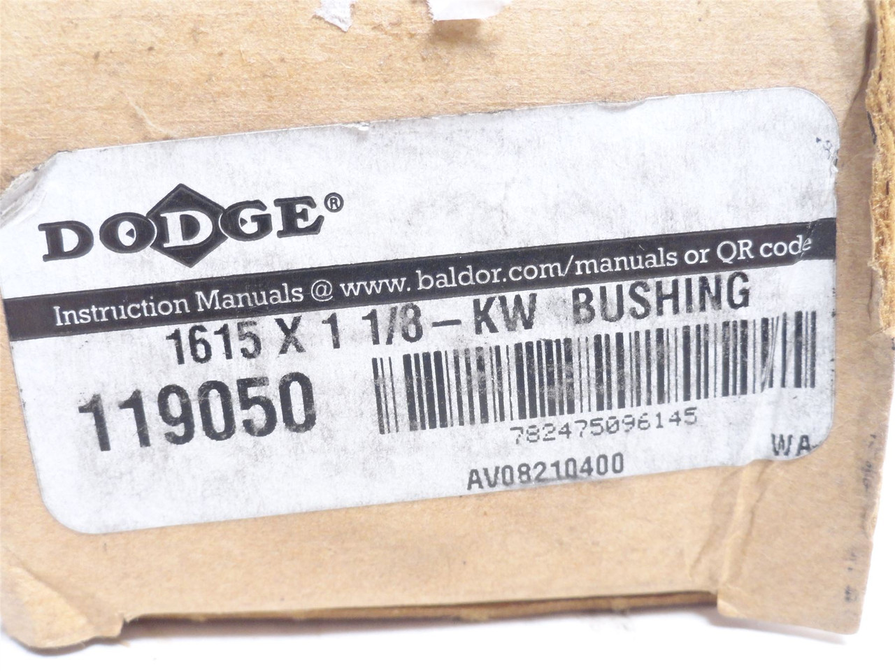 Dodge 1615x1-1/8-KW; Taper Lock Bushing 119050; 1-1/8"ID