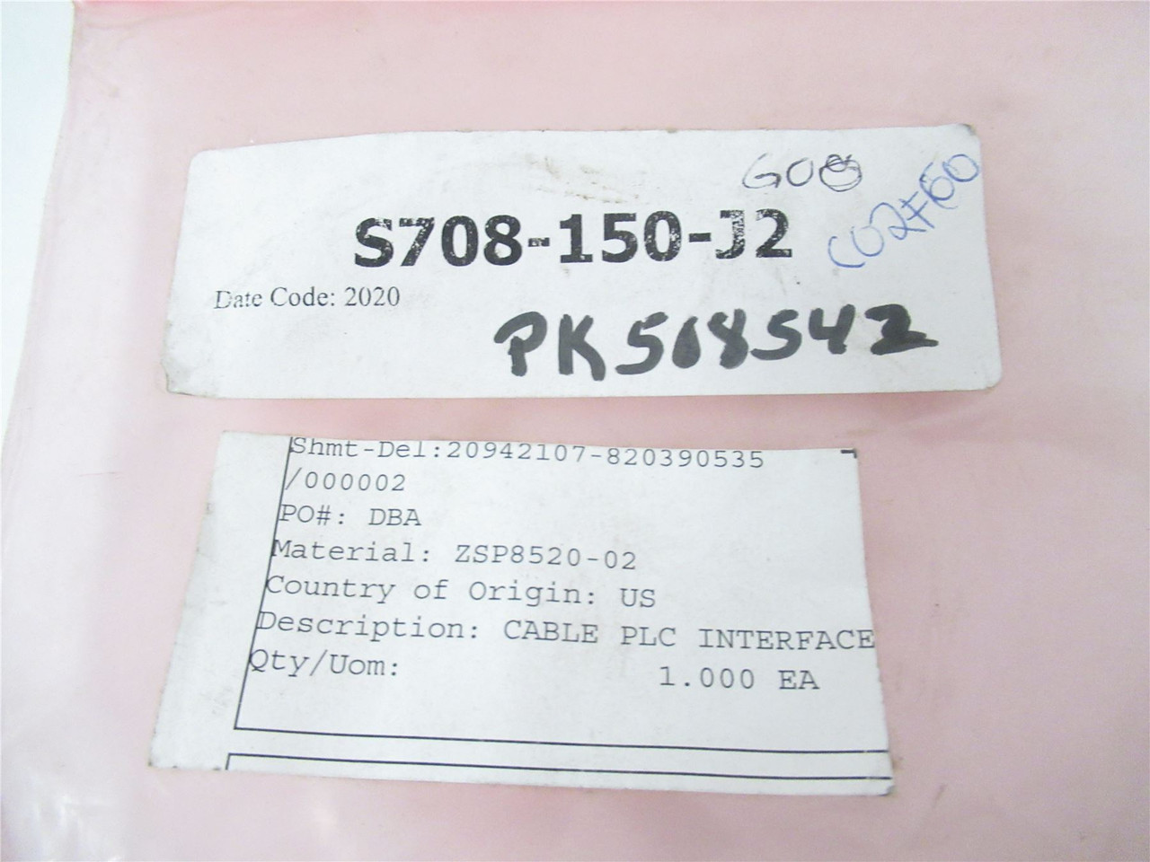 Cryovac ZSP852002; Cable PLC Interface