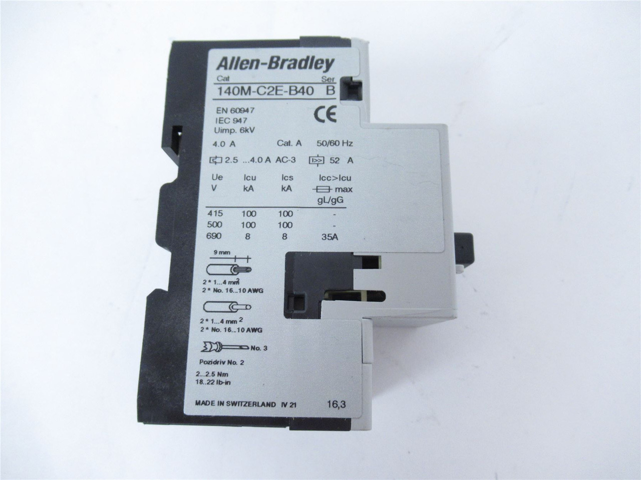 Allen-Bradley 140M-C2E-B40; Manual Starter 2.5- 4A 3-P 575V
