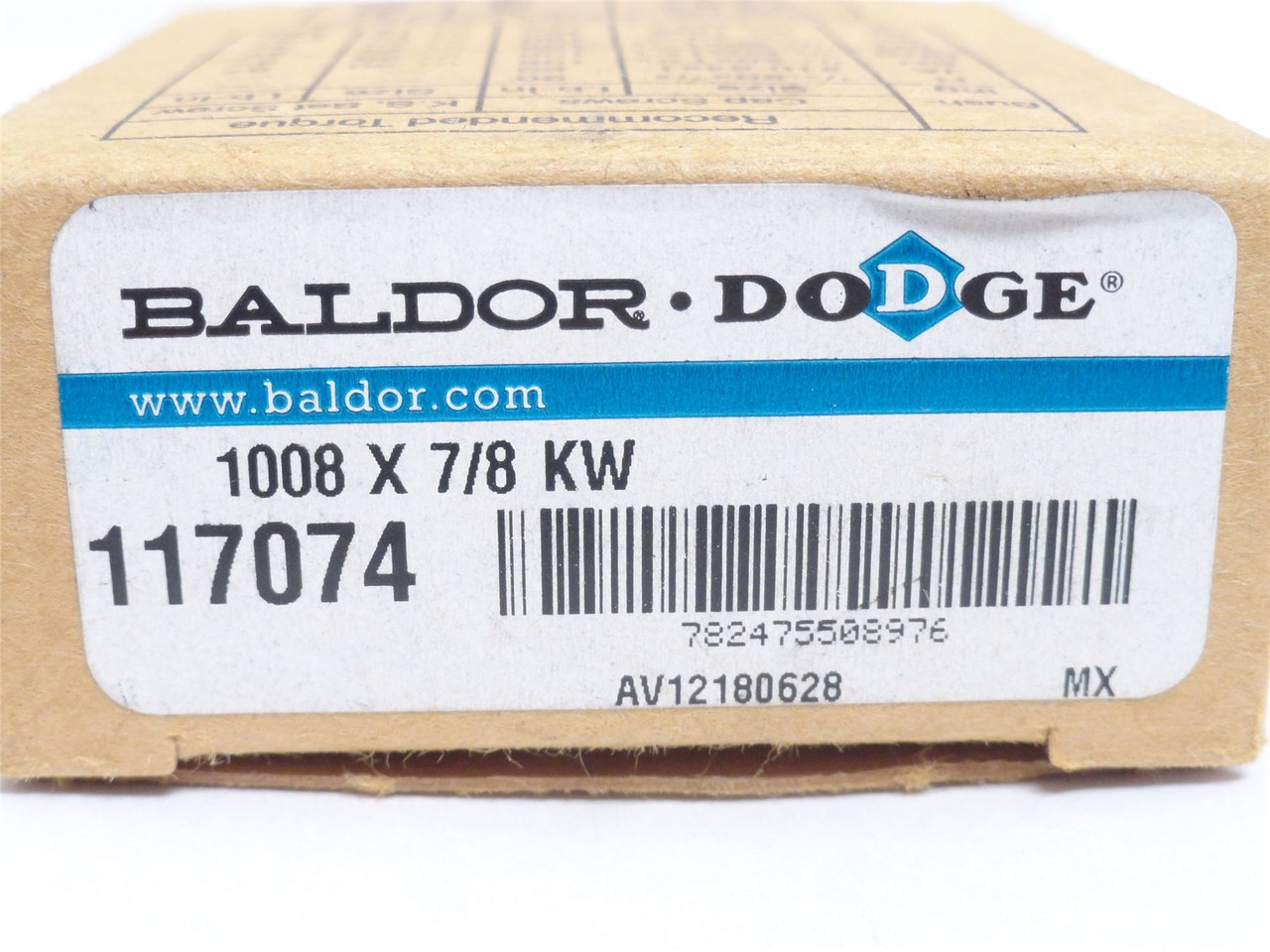 Dodge 1008 X 7/8 KW; Taper Lock Bushing 117074; 7/8"ID