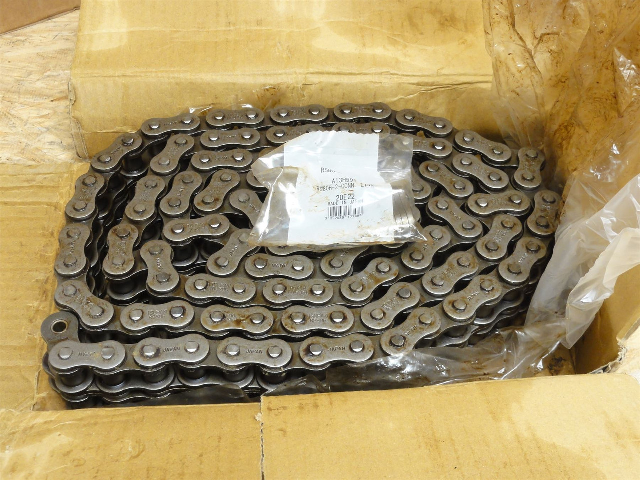 Tsubaki 80-2HRIV; Roller Chain #80; 2-Strand; 10' Long
