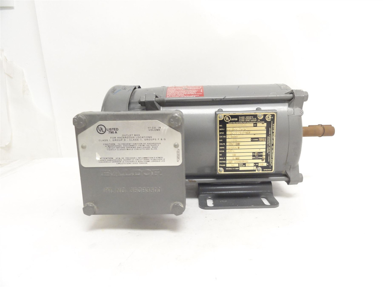 Baldor L5000; AC Motor 1/4HP; 115/230VAC; 1725RPM