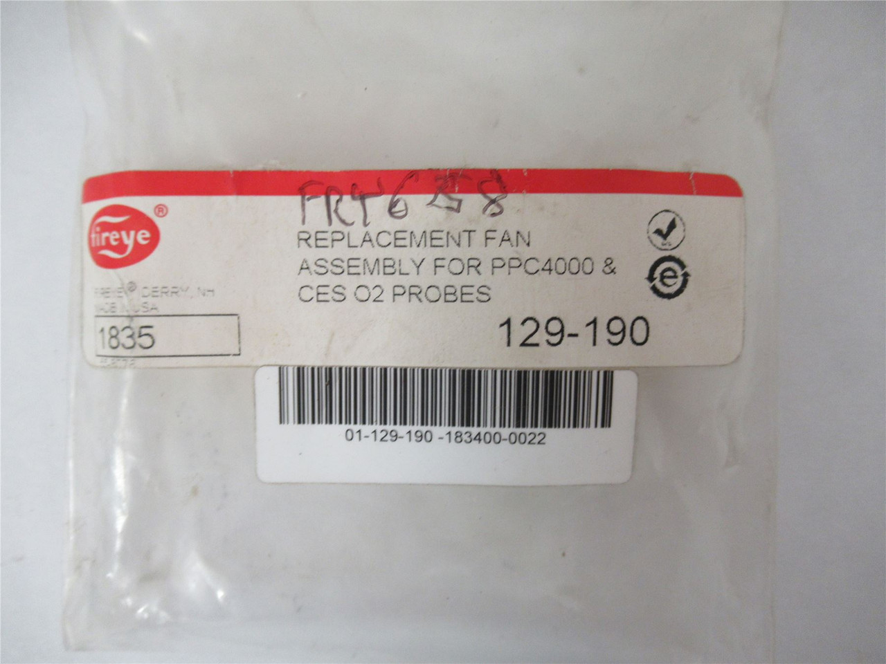 Fireye 129-190; Replacement Fan Assemply for PPC4000&CES02Pro