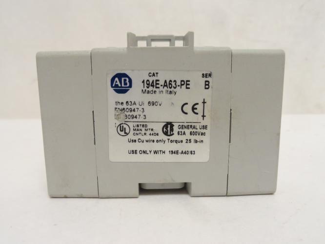 Allen-Bradley 194E-A63-PE; Grounding Terminal; 63A; 690V