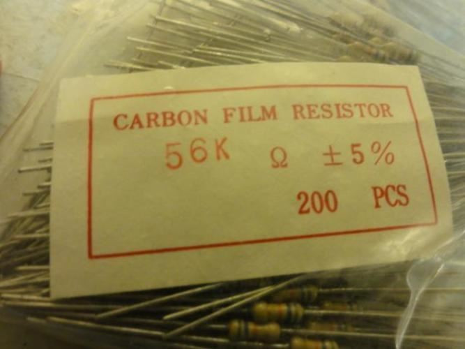 MFG- MDL-Unkn80906; LOT-200; Resistors; 56K Ohms; 5% Resistance
