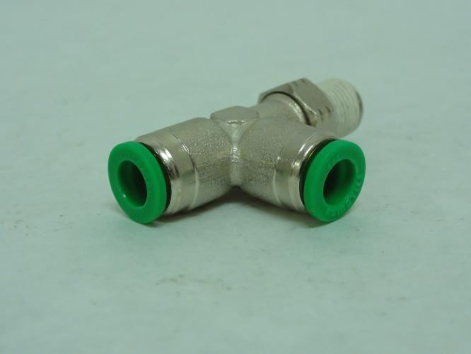 Numatics 114-104-020; Male Swivel Run Tee 1/4" x 1/8 MNPT