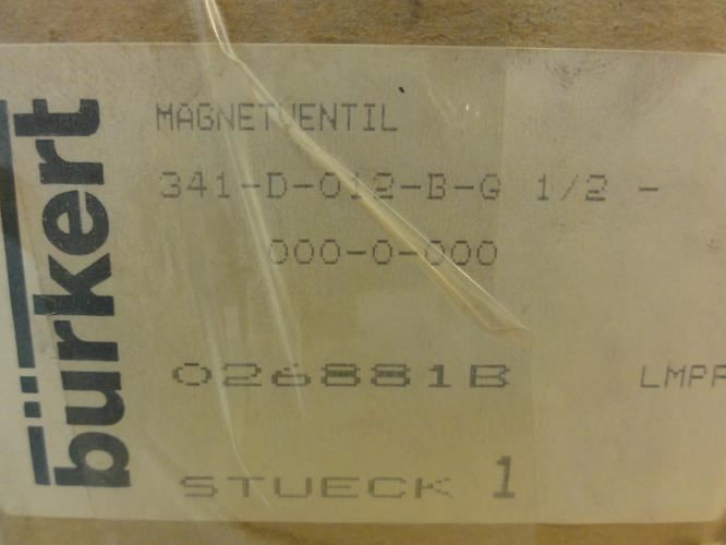 Burkert 341-D-012-B-G 1/2; Solenoid Valve; 0.5-16 Bar; 110V; 8W