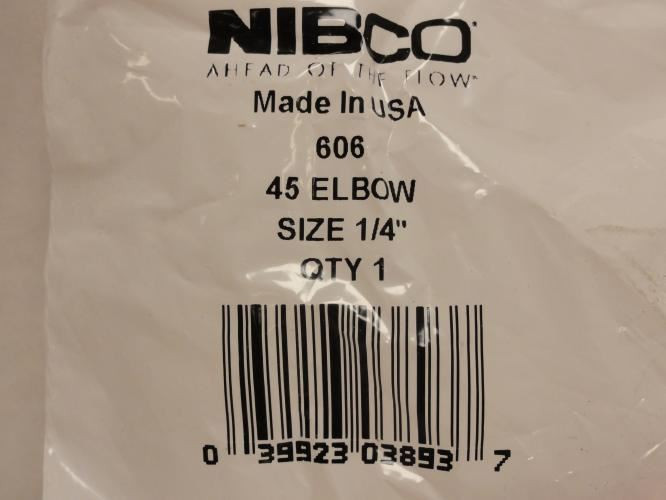Nibco U606 1/4; Lot-2; Wrot Copper Elbow; 45Deg; Size: 1/4"