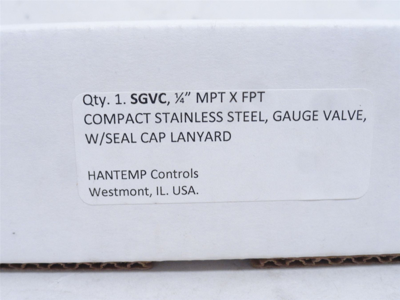 Hantemp SGVC; Compact; Stainless; Gauge Purge Valve; 1/4NPT