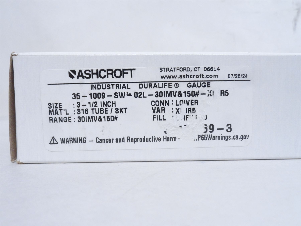 Ashcroft 351009SW; Liquid Filled Pressure Gauge; SS; 0-300PSI